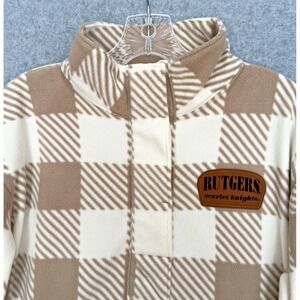 NEW! Rutgers Scarlet Knights Fleece Pullover Womens Medium Check 1/4 Button NWT
